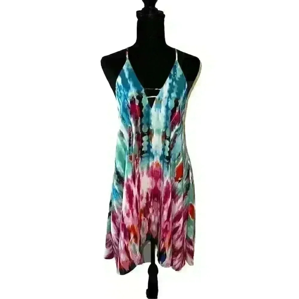 Buddy Love Watercolor Ombré V-Neck‎ Dress Size Medium